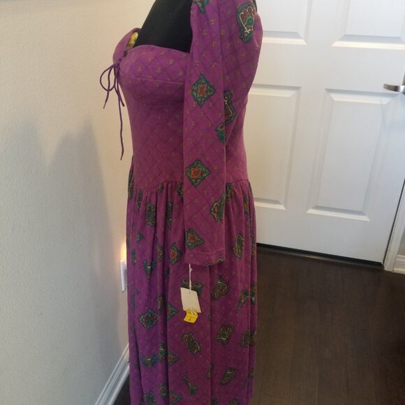 NWT Vintage Claudine Bueche  bustier top basque waist maxi floral  *Rare* sz 8 - Picture 4 of 10